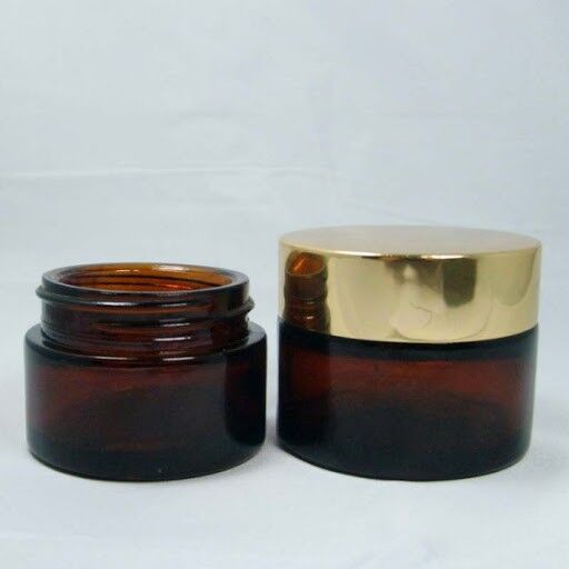 Amber Glass Jar - Image 1