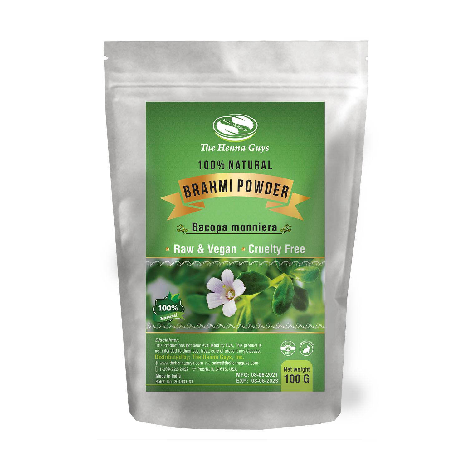 Brahmi Powder 100g Mockup Brahmi Powder - Hair Growth Mask - Image 1