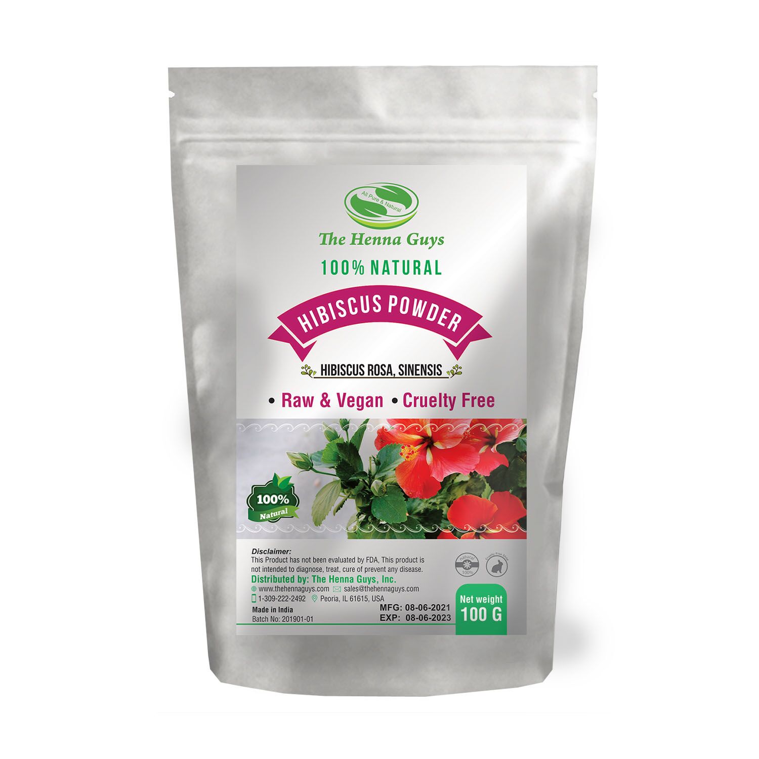 Hibiscus powder 100g Mockup Hibiscus Powder - Hair Health Mask - Image 1