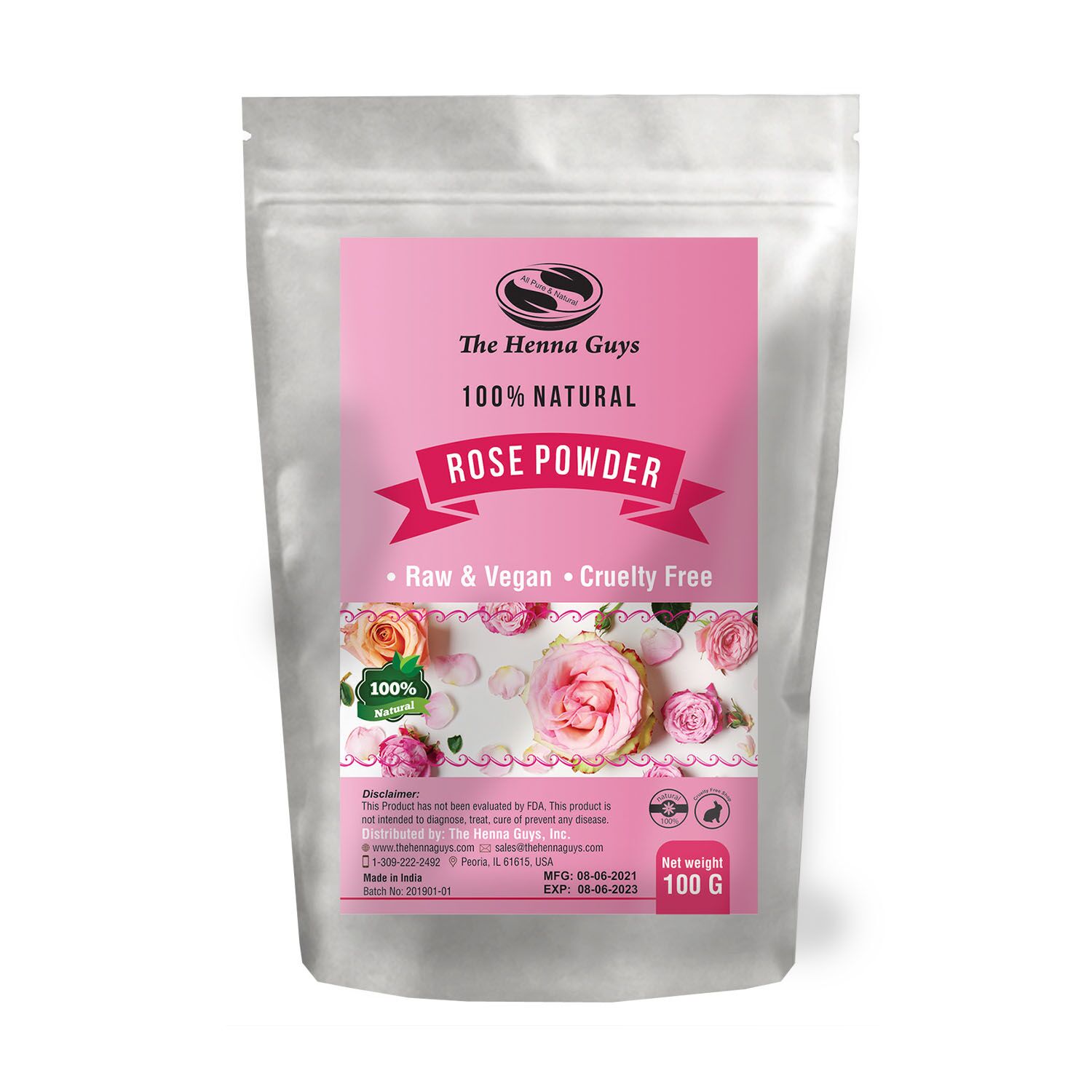 Rose Powder 100g Rose Powder - Perfect Mask for Dry Hair - Image 1